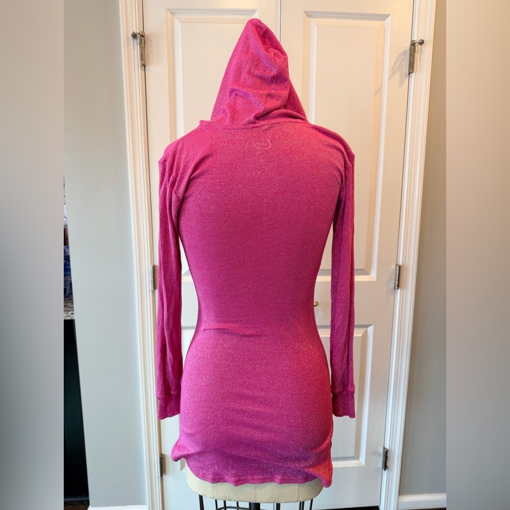 Candie's Hot Pink Hooded Chemise Slip - Picture 2 of 7
